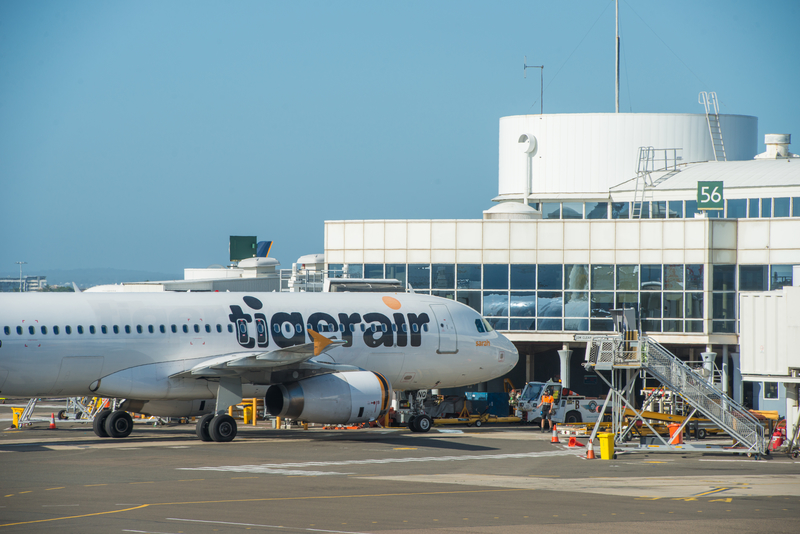 Hobart Airport is served by domestic carriers such as Tigerair.