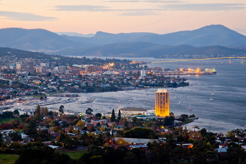Hobart is located in the south-east coast of Tasmania, on the estuary of the Derwent River.